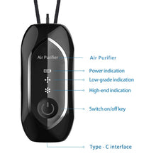 Load image into Gallery viewer, Air Purifier Portable Personal Necklace USB Rechargeable Air Cleaner Mini Ionic Purifier Wearable for Home Car
