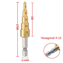 Load image into Gallery viewer, HSS 4241 Cobalt Multiple Hole 50 Sizes Step Drill Bit Set Tools Aluminum Case Metal Drilling Tool for Metal Wood Step Cone Drill
