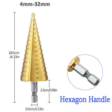 Load image into Gallery viewer, HSS 4241 Cobalt Multiple Hole 50 Sizes Step Drill Bit Set Tools Aluminum Case Metal Drilling Tool for Metal Wood Step Cone Drill
