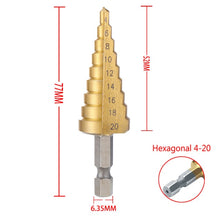 Load image into Gallery viewer, HSS 4241 Cobalt Multiple Hole 50 Sizes Step Drill Bit Set Tools Aluminum Case Metal Drilling Tool for Metal Wood Step Cone Drill
